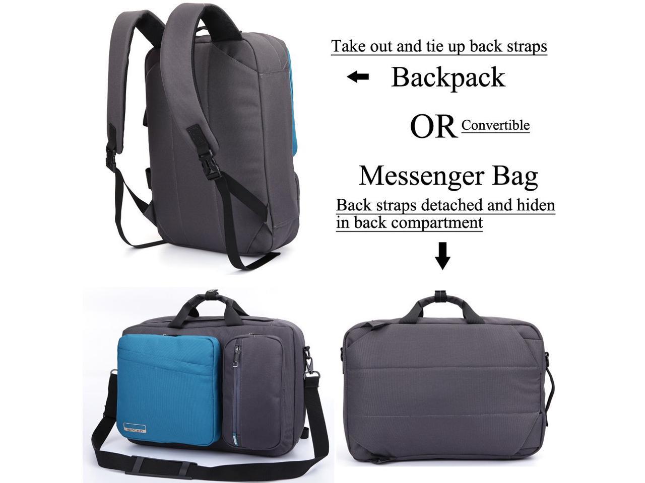 SOCKO Convertible Backpack Messenger Bag Shoulder bag Laptop Case ...