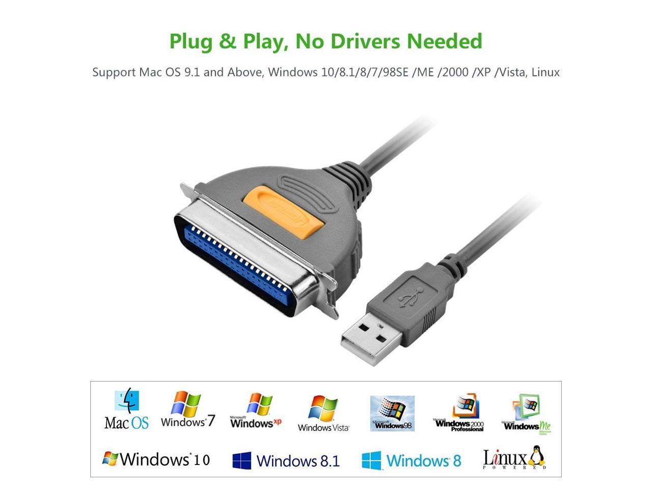 usb parallel printer cable windows 10