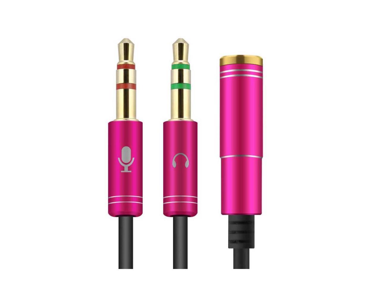 Audio Splitter Cable 2-Pack 3.5mm 1-Male to 2-Female Headphone Earphone Jack 