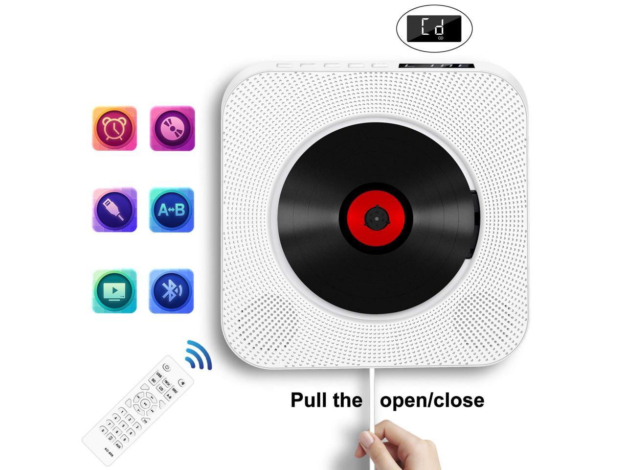 CD Music Player for Kids Language Learning Portable CD Player Car Bluetooth MP3 Music Player Home Audio Boombox wowatt Wall Mountable CD Player with Remote Control Headphone 3.5 mm Jack AUX Anti-Skip 