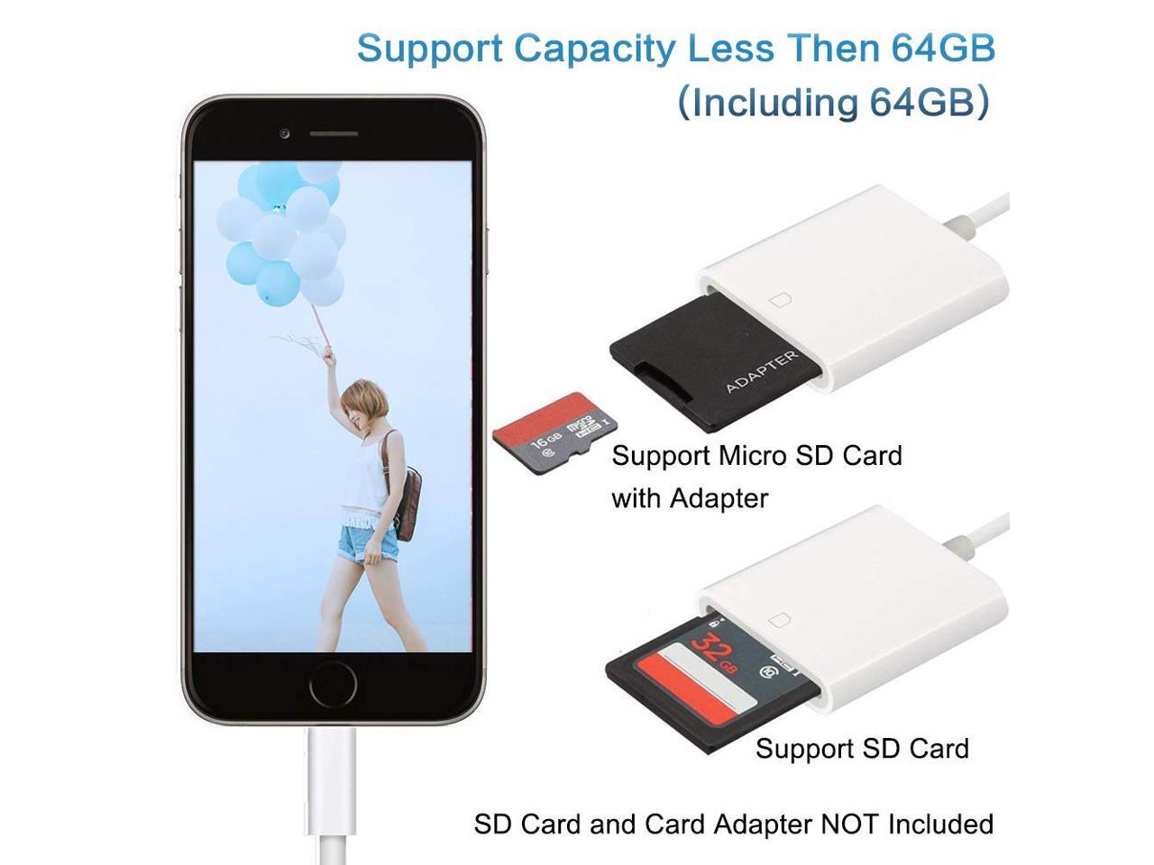 Jansicotek SD Card Reader iPhone iPad, Lightning to SD Card Reader