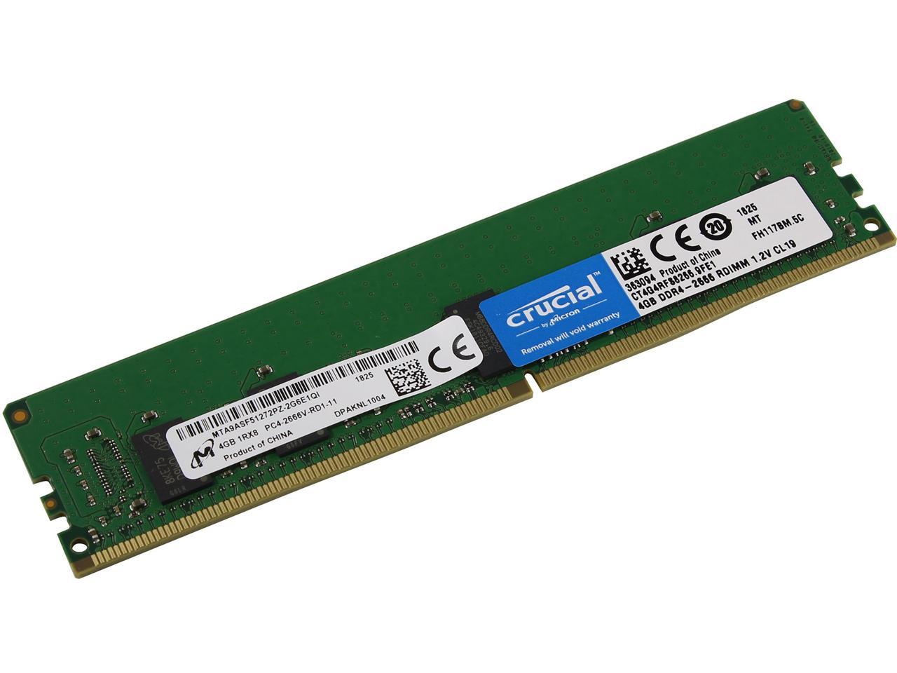 4gb Rdimm Memory For Hp Z440 Workstation Ddr4 2666 By Micron Ram Crucial Ct4g4rfs66 Equivalent Newegg Com