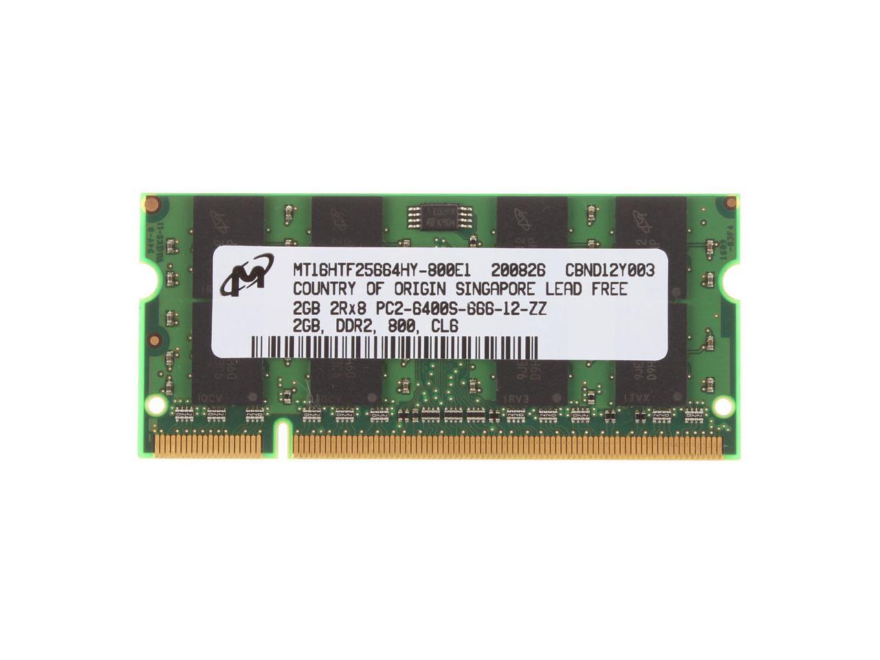 Micron 2gb Pc2 6400 800mhz Ddr2 Laptop Ram Memory Newegg Com