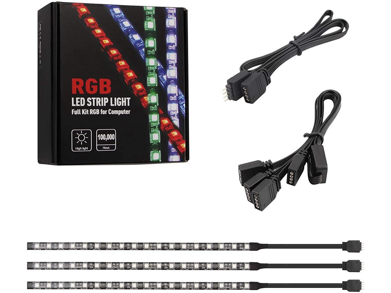 RGB LED Strip Lights PC - Speclux 3pcs 5050 Magnetic Computer Case LED  Light Strips for M/B with 12v 4pin RGB Header Compatible with Asus Aura,  Asrock RGB Led, Gigabyte RGB Fusion,