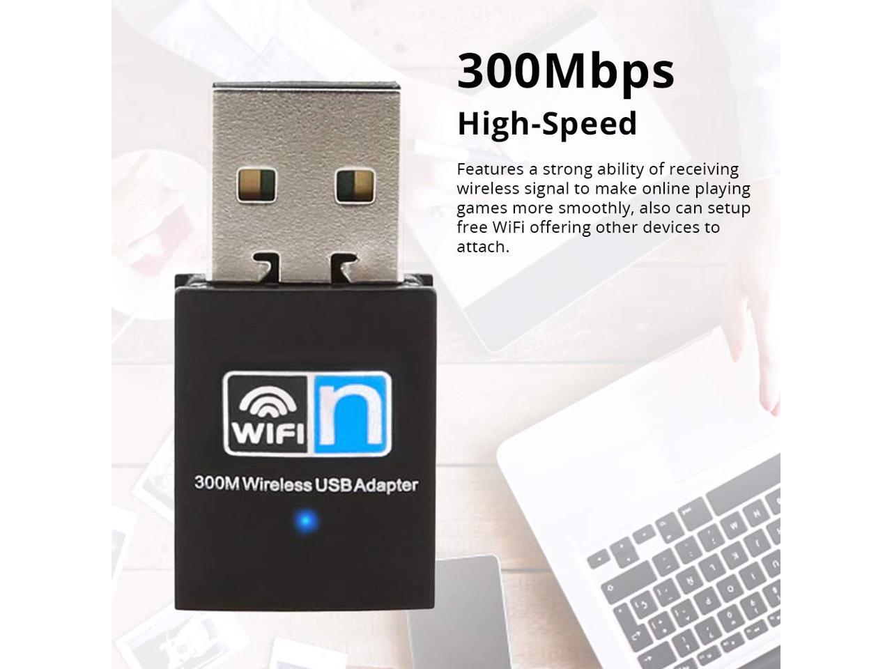 Mini 300Mbps USB WiFi Wireless Adapter Dongle LAN Card 802.11n/g/b w/Antenna RS 