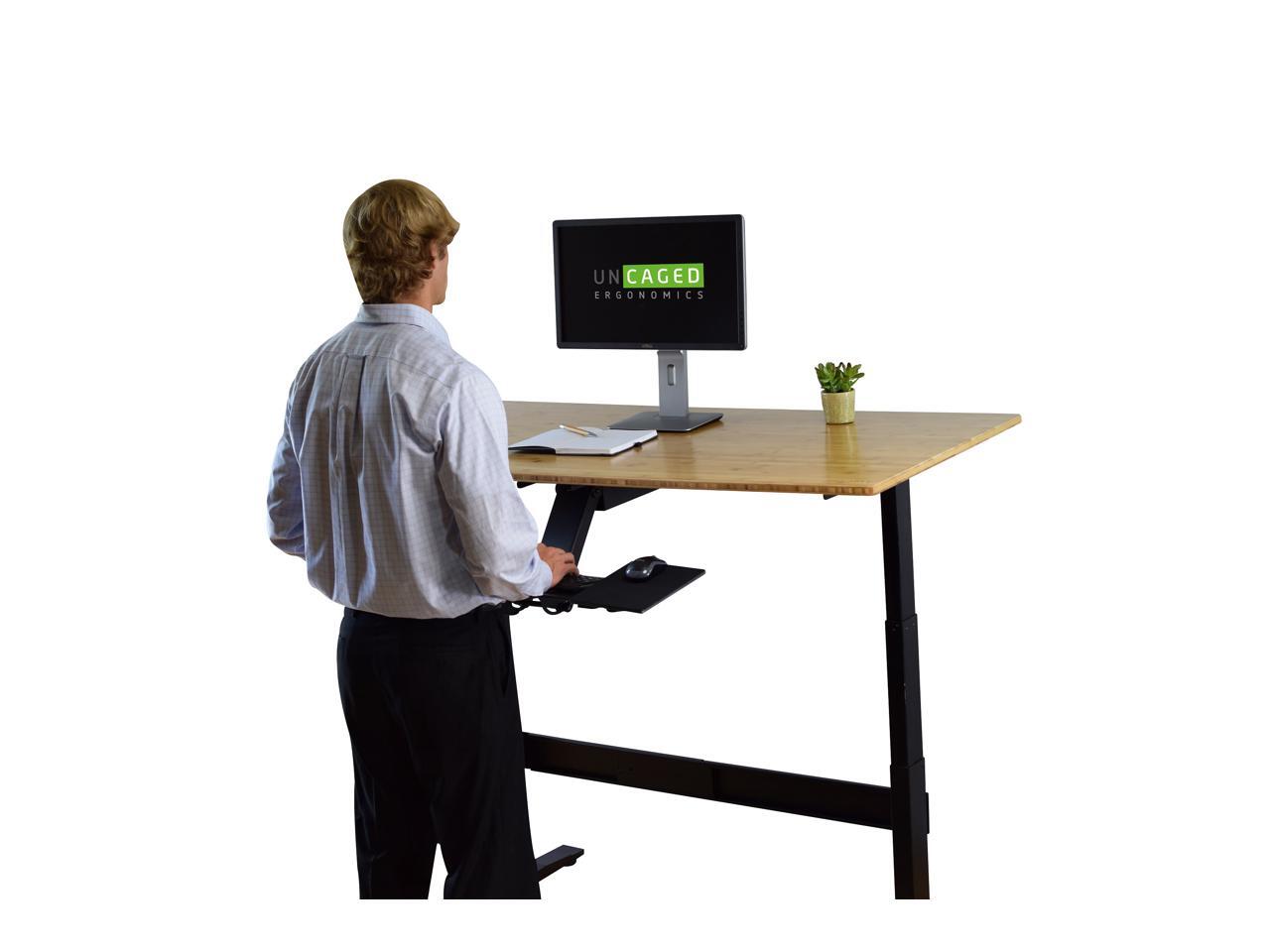 uncaged ergonomics kt2 adjustable standing desk keyboard tray