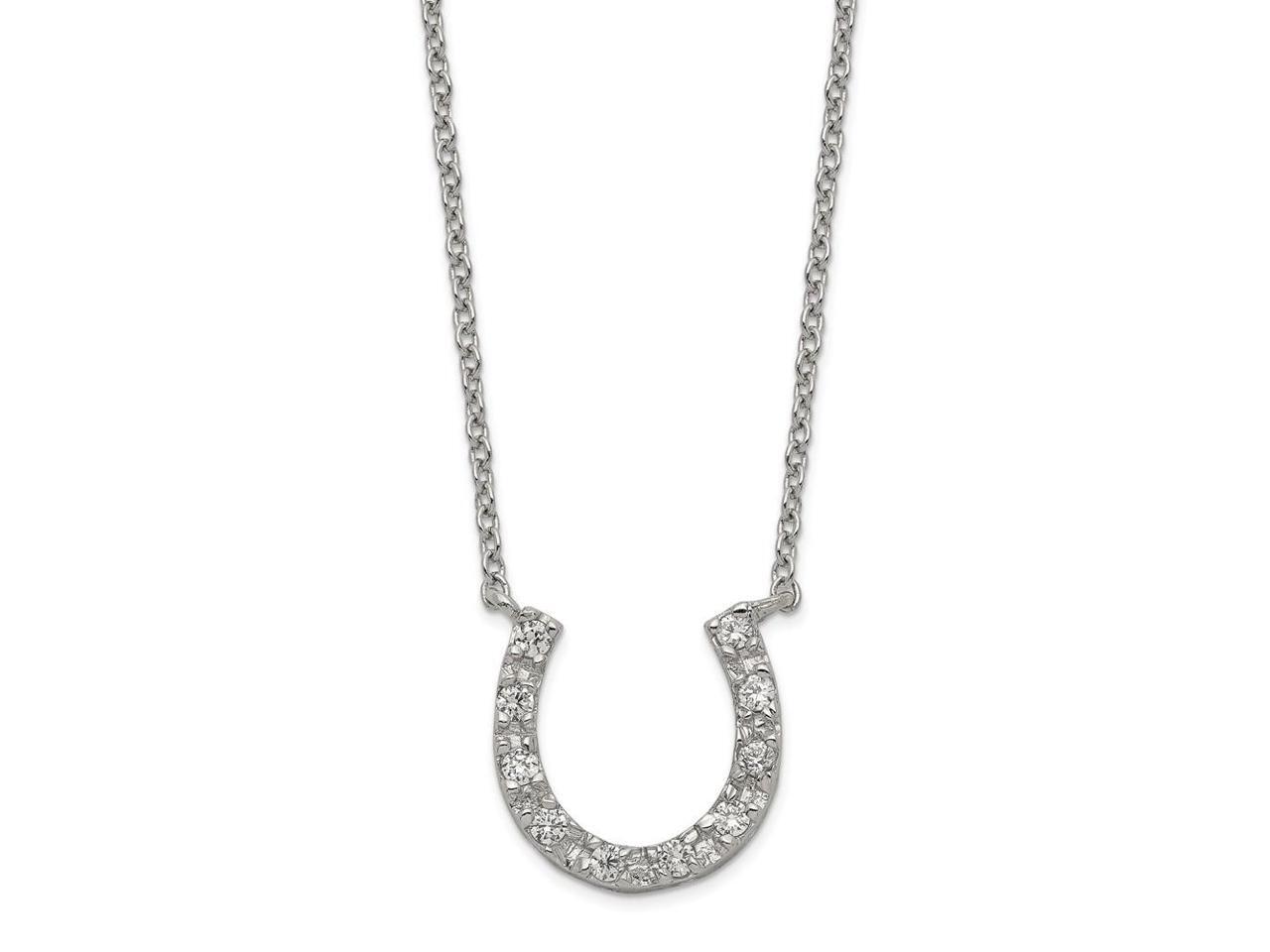 Cubic Zirconia Pendant 925 Sterling Silver Polished With CZ