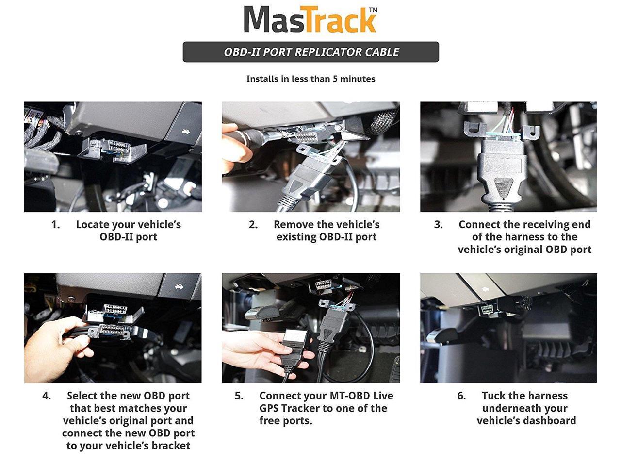 MasTrack OBD-II Port Replicator Cable 