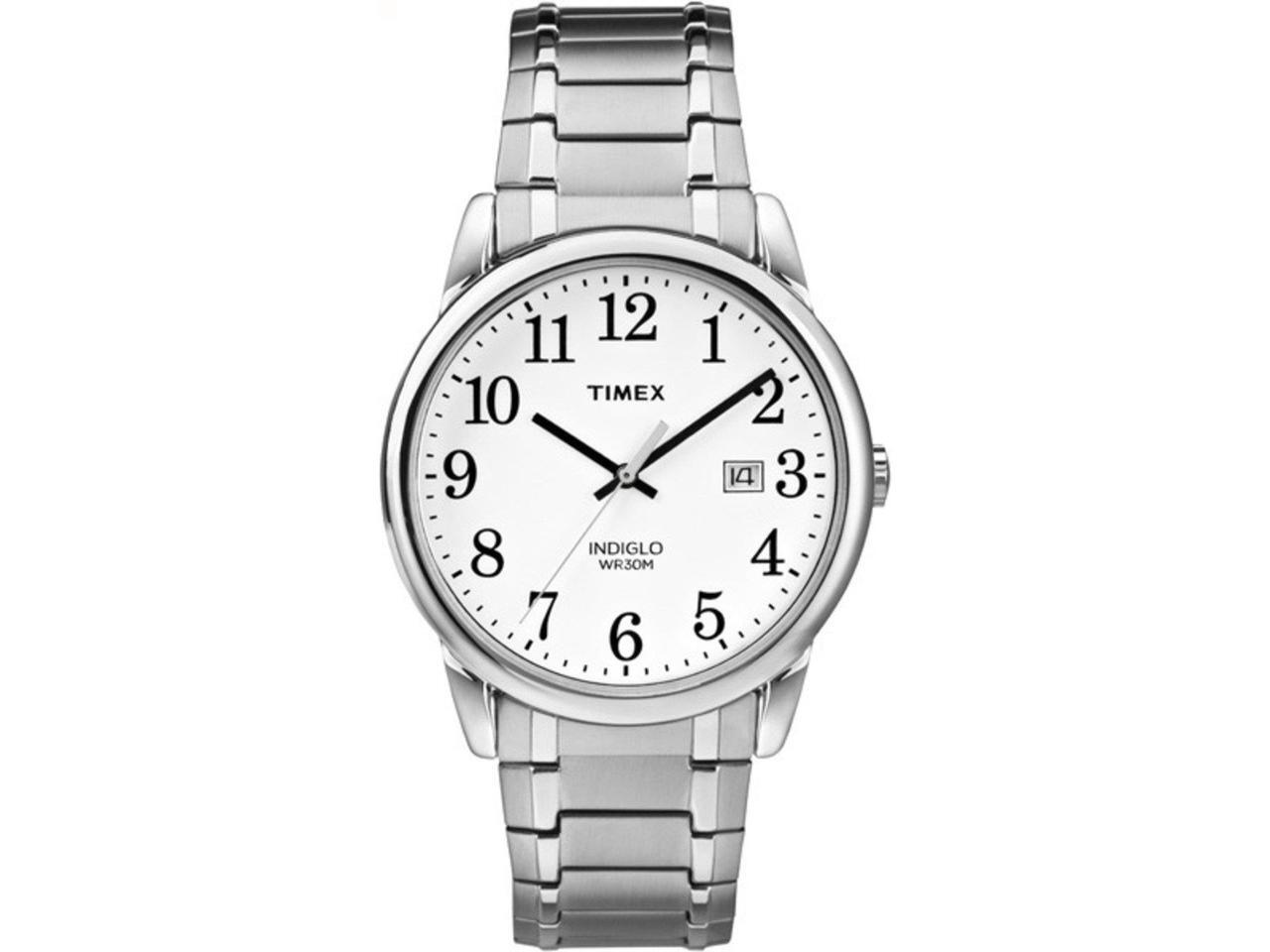Timex Men's Easy Reader Date 38mm Expansion Band |Silver-Tone| Watch