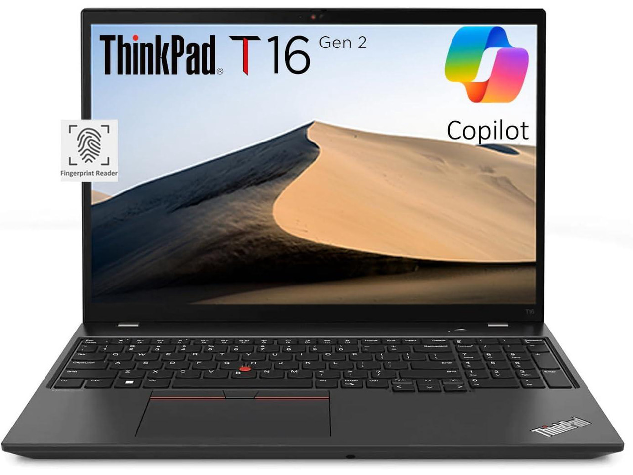 Lenovo ThinkPad T16 Gen 2 Business Laptop (16" FHD+ Anti-glare, Intel 10-Core i7-1355U, 32GB DDR5 RAM, 1TB SSD), Fingerprint Reader, 1080p Webcam, Ethernet, Wi-Fi 6E, Win 11 Pro w/ AI Copilot, Black