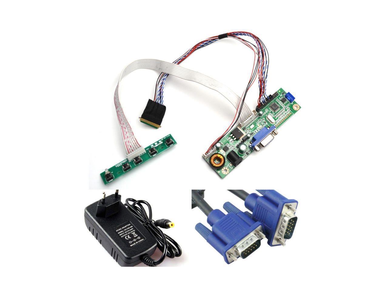 LCD LED Controller Driver Board Kit for LP140WH4 HDMI+DVI+VGA + housing C1 TL 
