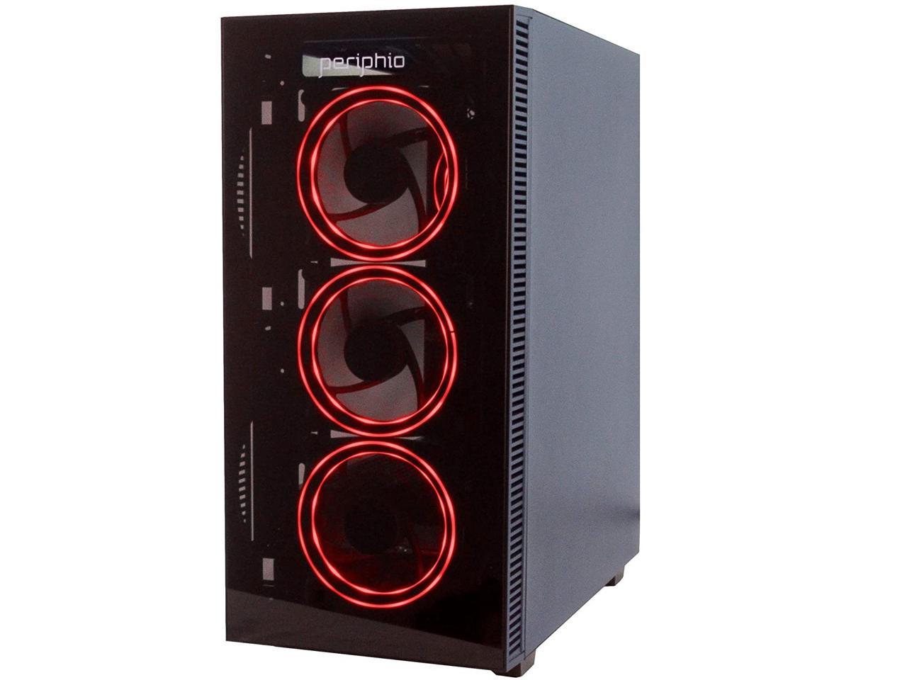 Refurbished: Periphio Red Gaming PC Tower Desktop Computer ...