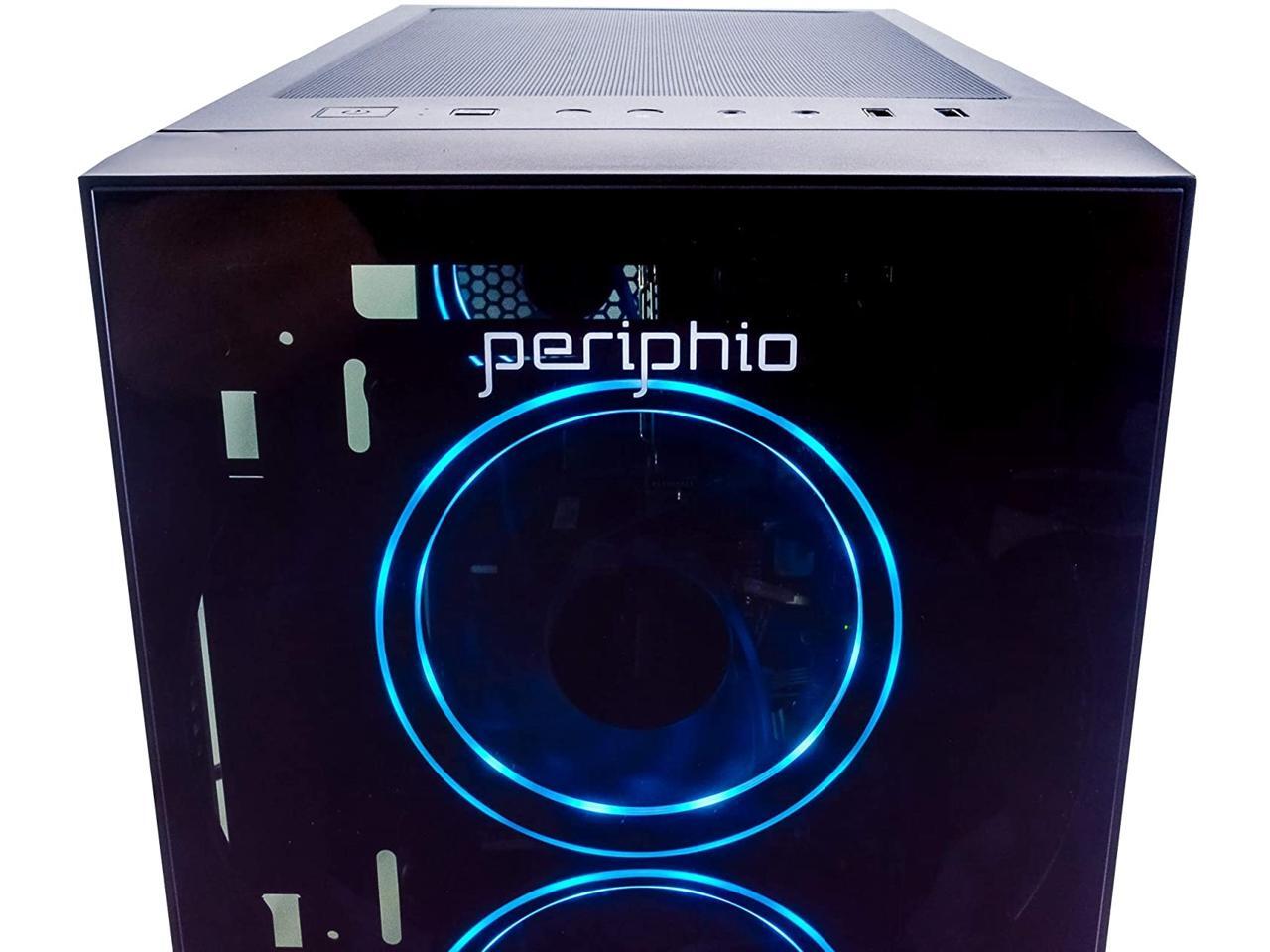 Refurbished Periphio Blue Gaming PC Tower Desktop Computer, Intel Quad Core i5 3.4GHz, 16GB RAM