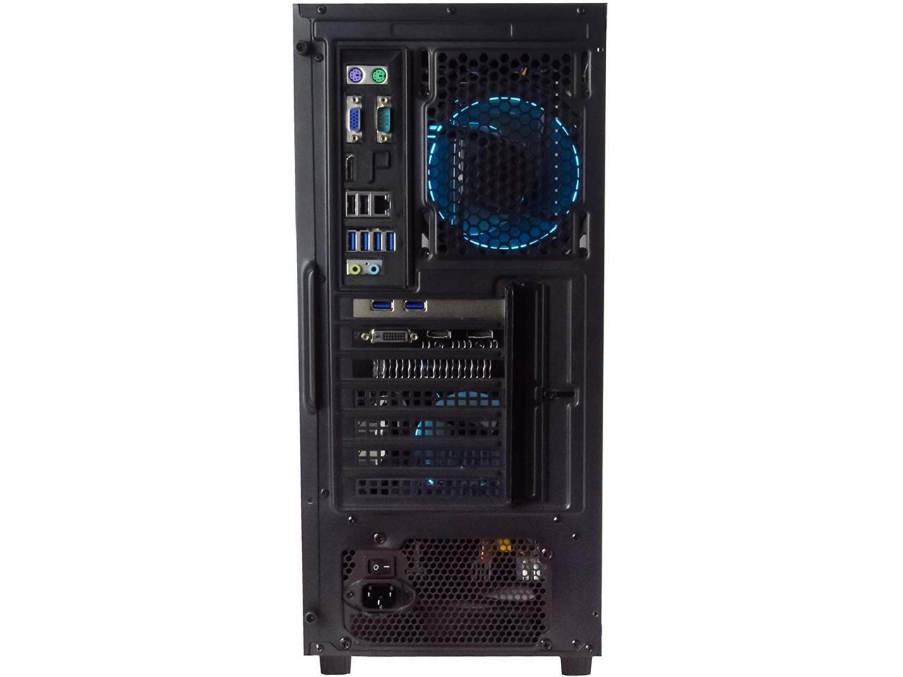Refurbished Periphio Blue Gaming PC Tower Desktop Computer, Intel Quad Core i5 3.4GHz, 16GB RAM