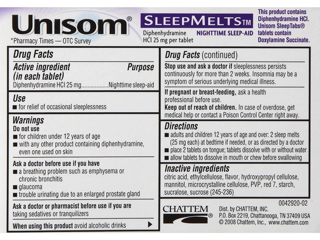 Unisom SleepMelts Cherry 24 ct