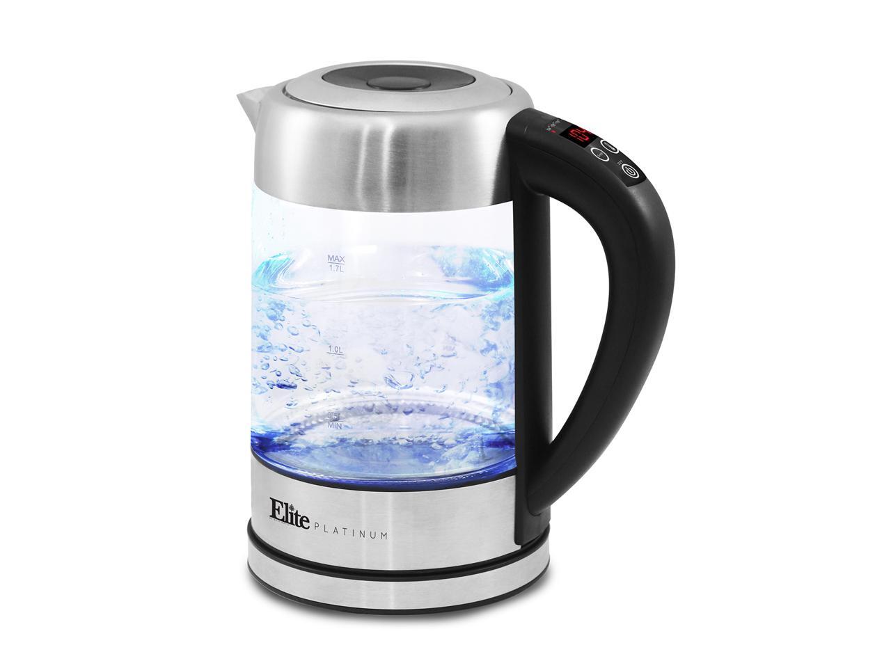 Elite Platinum 1.7L Glass Cordless Electric Digital Kettle EKT1789D