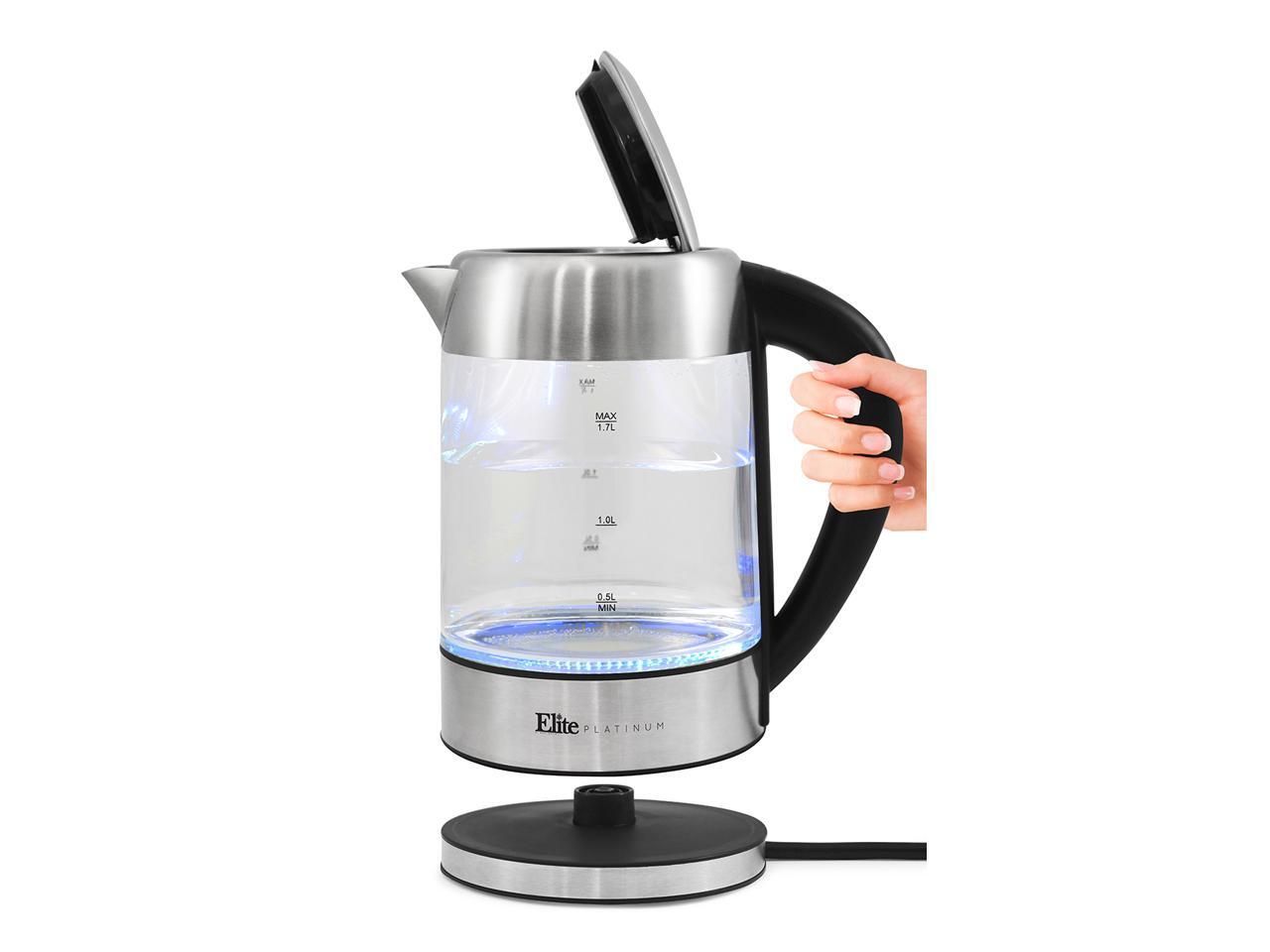 Elite Platinum 1.7L Glass Cordless Electric Digital Kettle EKT1789D