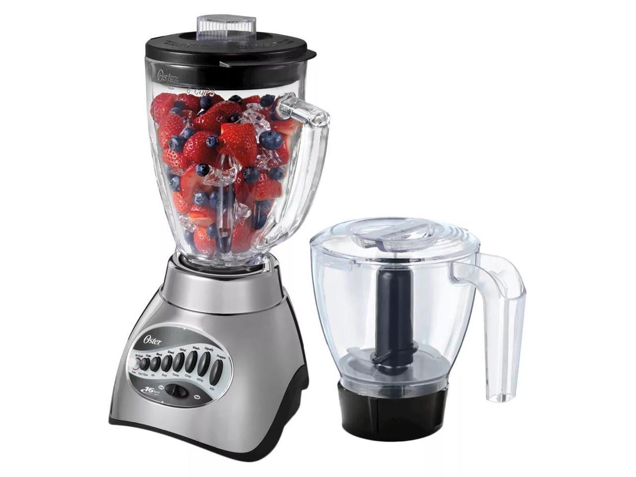 Oster Blender 16 Speed Plus Food Chopper Brushed Nickel