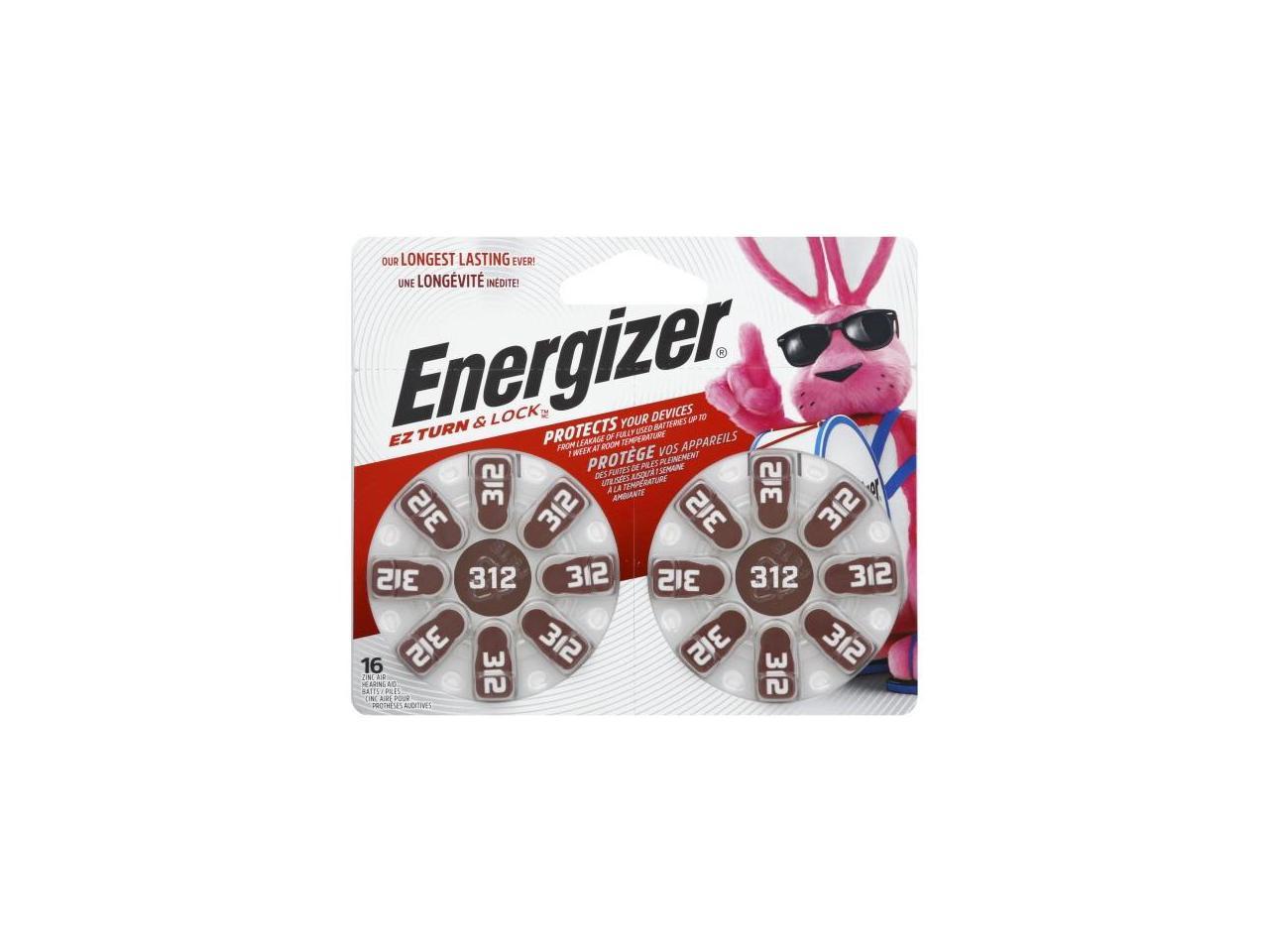 Energizer AZ312DP-16 Energizer Ez Turn & Lock Hearing Aid Size 312 ...