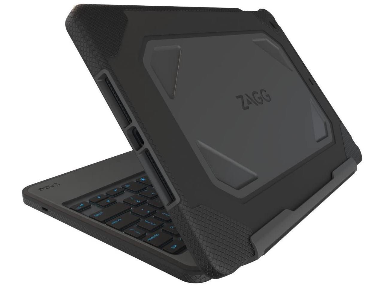 ZAGG Rugged Book Case Durable Hinged with Detachable Backlit Keyboard