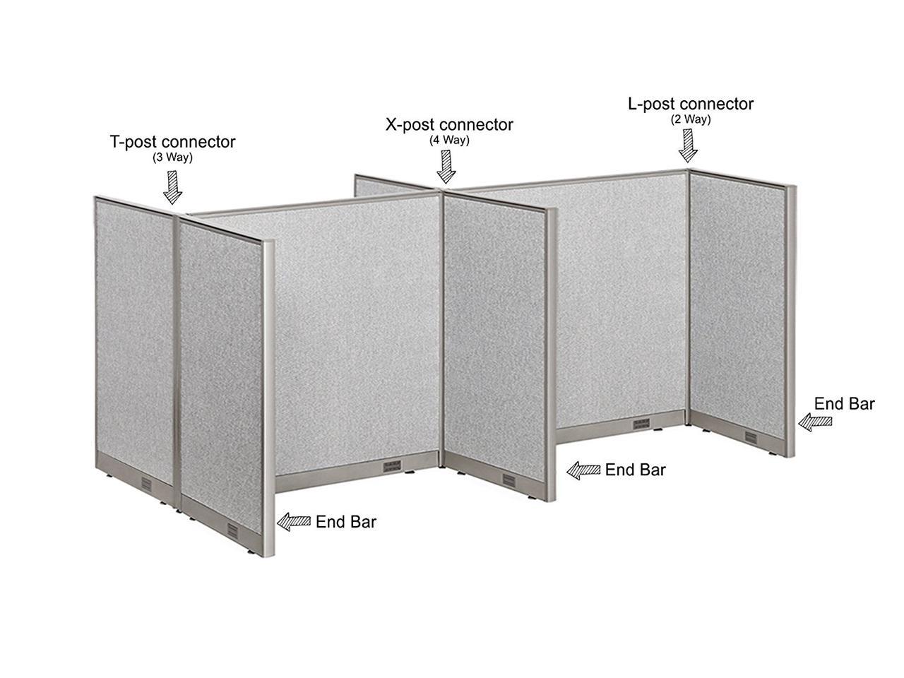 GOF Office Partition Connector End Cover/End Bar (60" Height