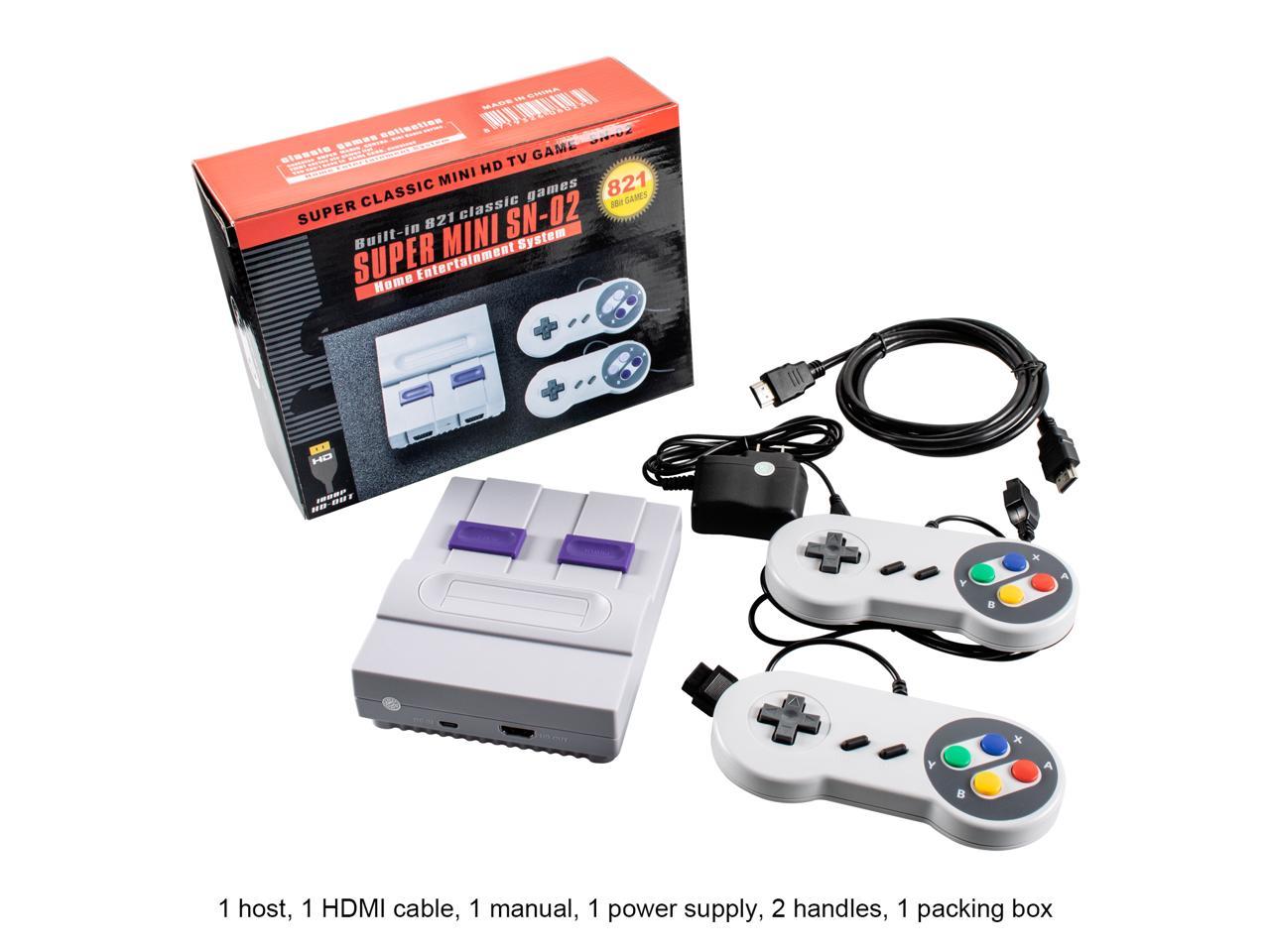 HDMI HD Output Classic Mini Retro Game Console Built-in 821 SNES Classic Games with 2 Classic Controllers Birthday Gift Happy Childhood Memories Children Gift 