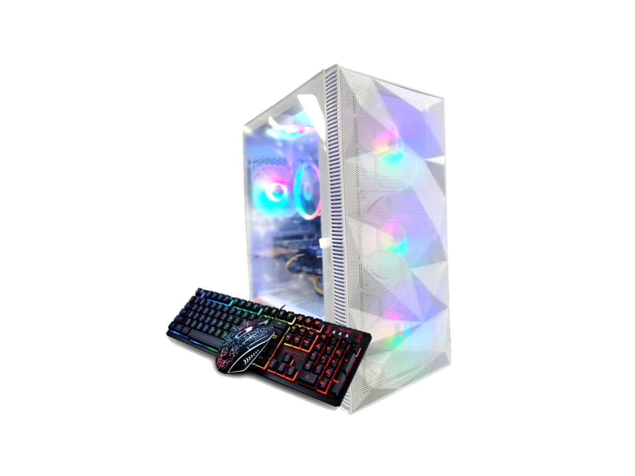 Odyssey DG19 Custom Gaming PC, White ATX LED Gaming Case, RGB LED Fans