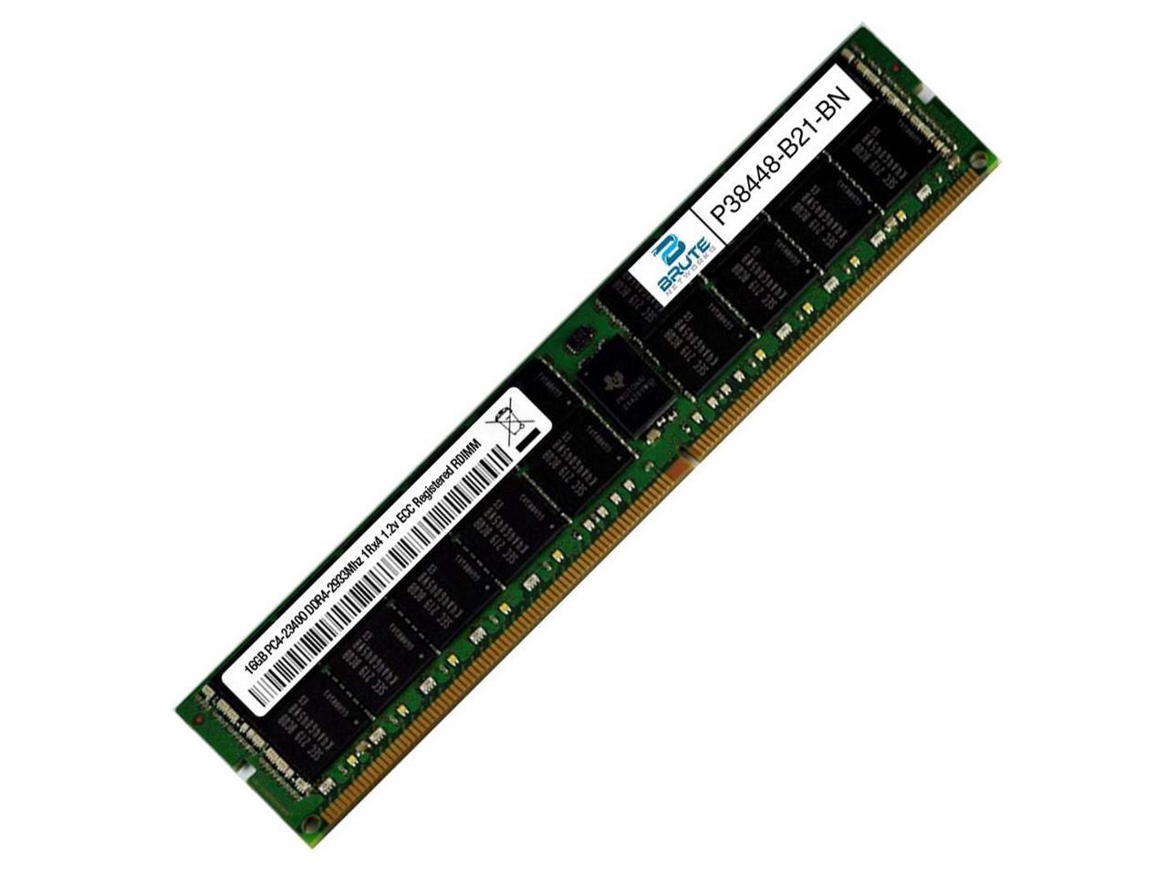 16GB PC4-23400 DDR4-2933MHz 2Rx8 1.2V ECC Registered RDIMM Equivalent to OEM PN # 370-AEQE Brute Networks 370-AEQE-BN