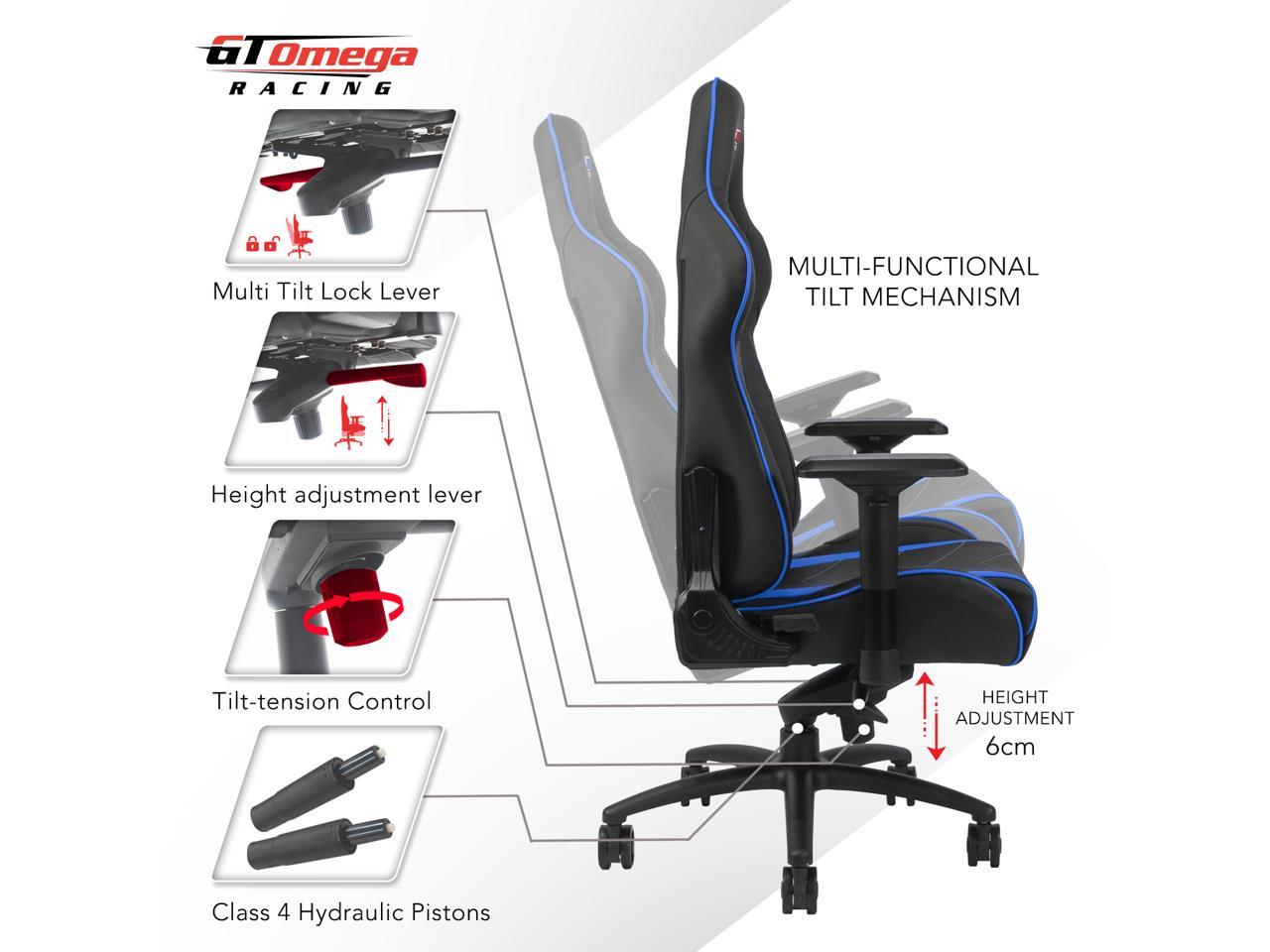GT Omega PRO XL Racing Office Gaming Chair Black and Blue ...