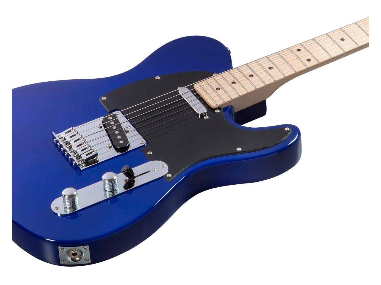 Indio By Monoprice Cali Classic Electric Guitar With Gig Bag, Blue