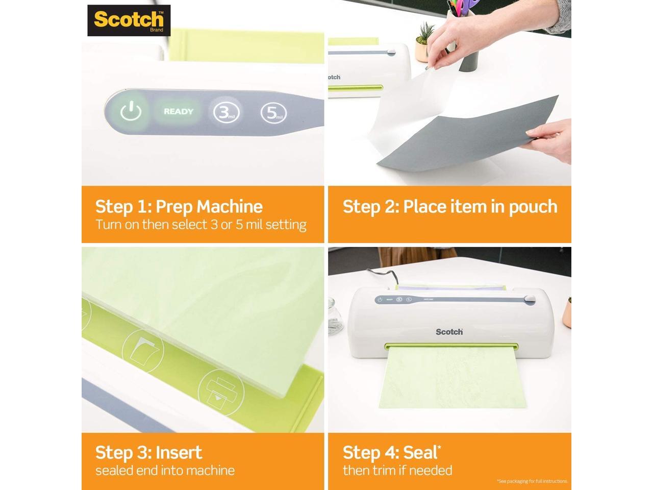 Scotch Thermal Laminating Pouches, 4x6", 100 Pack TP5900100
