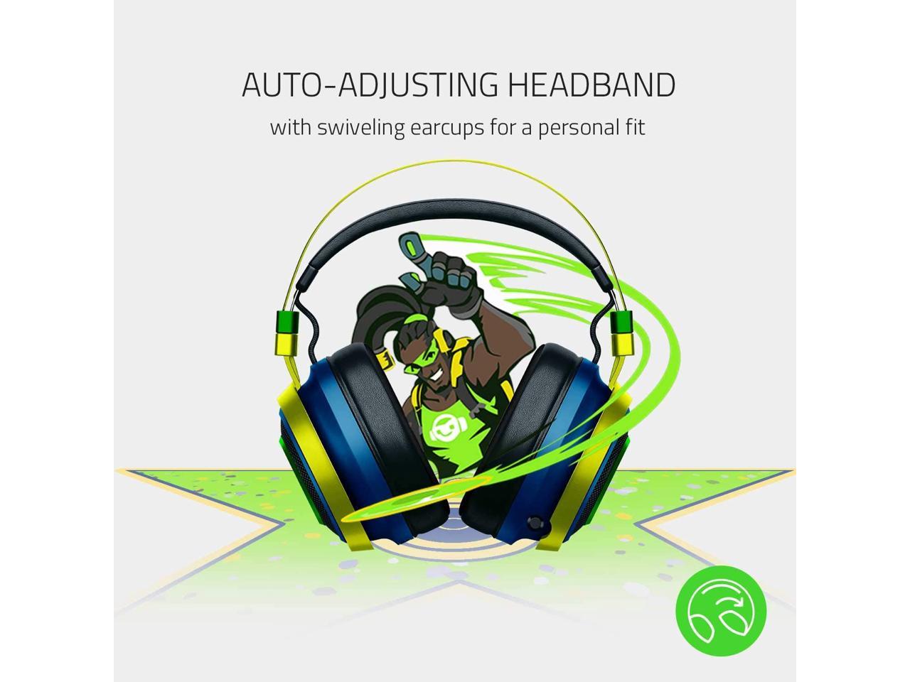 Razer Nari Ultimate Overwatch Lucio Edition Wireless Gaming Headset Thx Audio Newegg Com