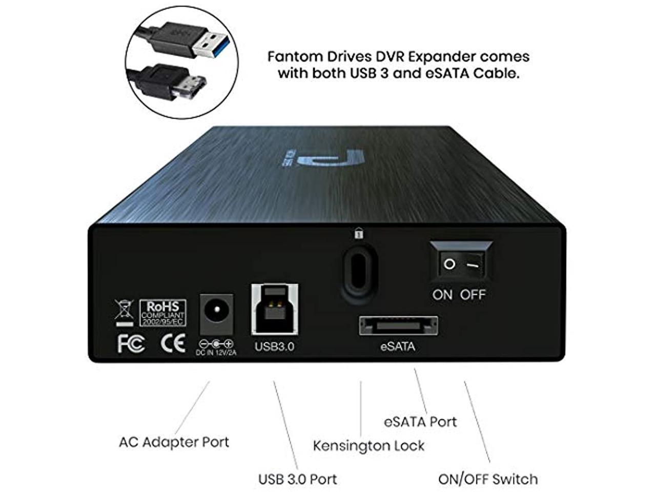 Fantom Drives 2TB DVR External Hard Drive Expander USB 3.0 & eSATA