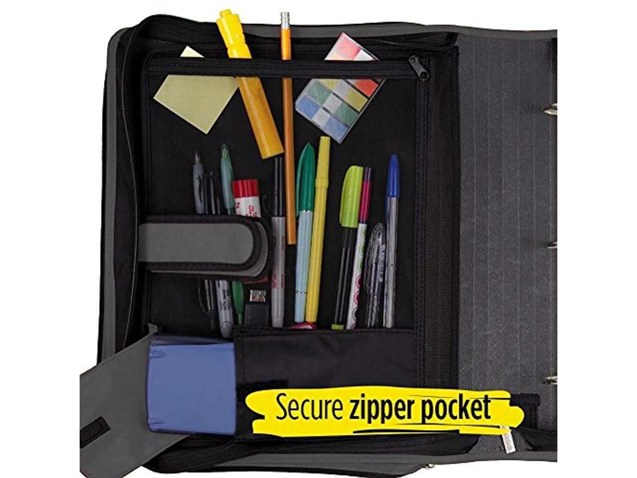 Five Star 2 Zipper Binder Plus Multi Access File Black Zipper Binders