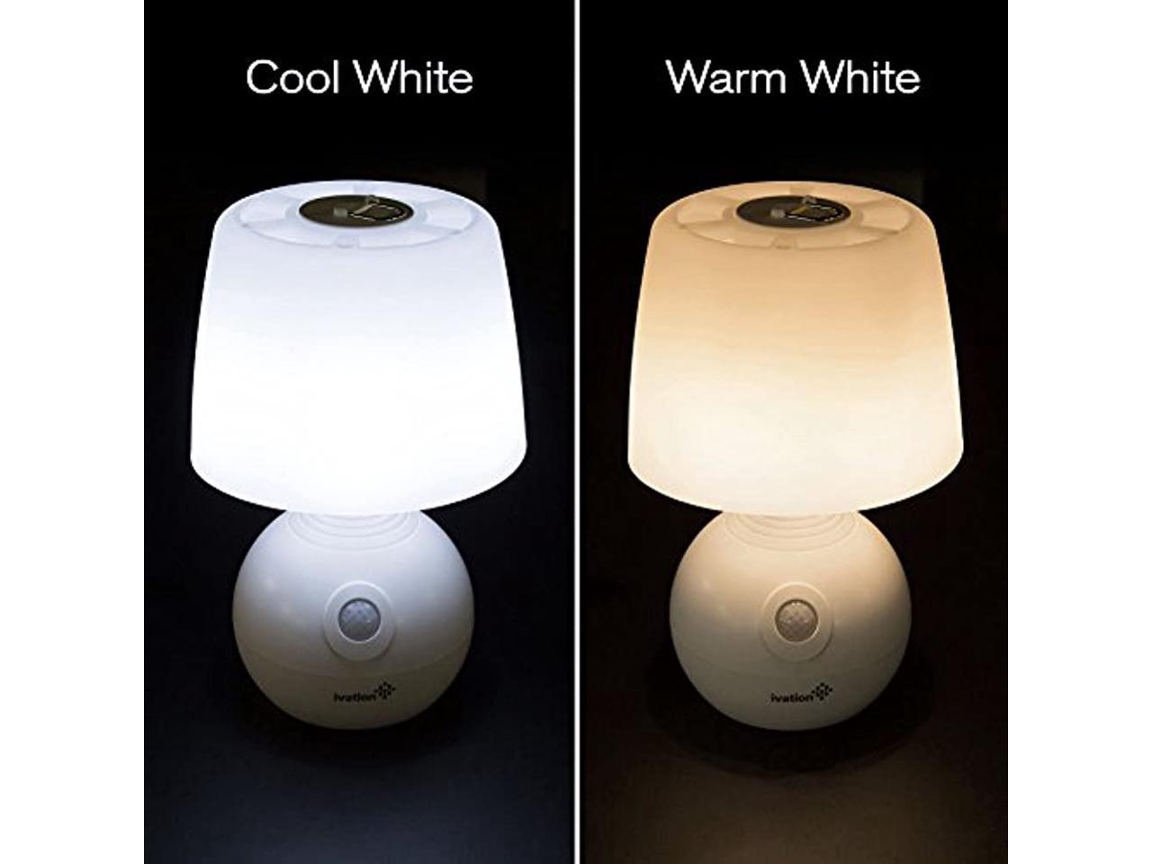 Ivation 12 LED Battery Operated Motion Sensing Table Lamp Dual Color Range Avail 