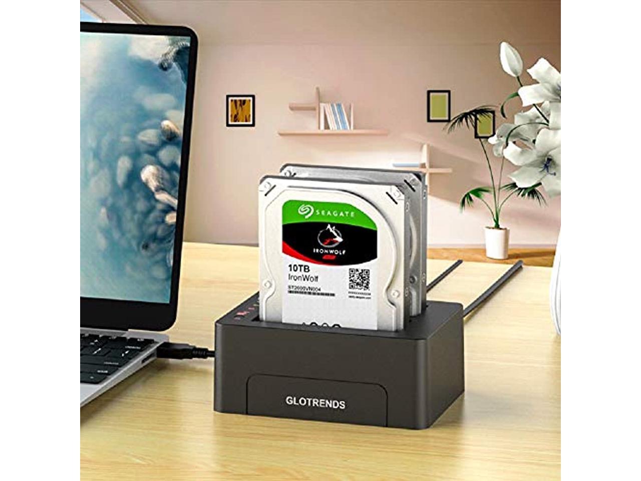 GLOTRENDS 2 in 1 SATA Hard Drive Eraser and USB 3.0 HDD Docking Station