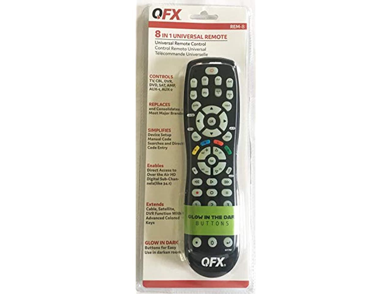 QFX REM8 8 IN 1 UNIVERSAL REMOTE CONTROL