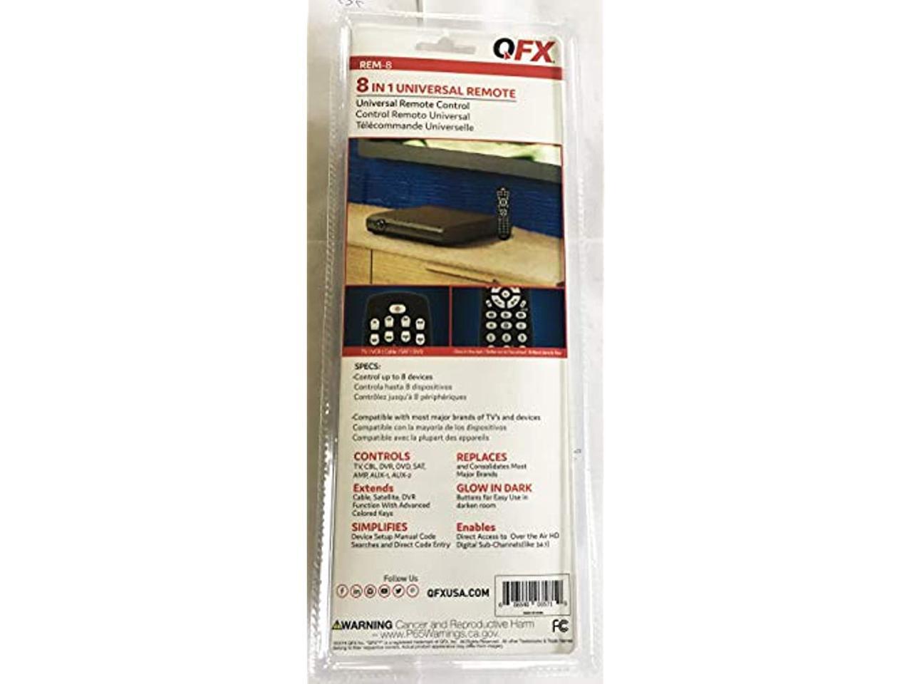 QFX REM8 8 IN 1 UNIVERSAL REMOTE CONTROL