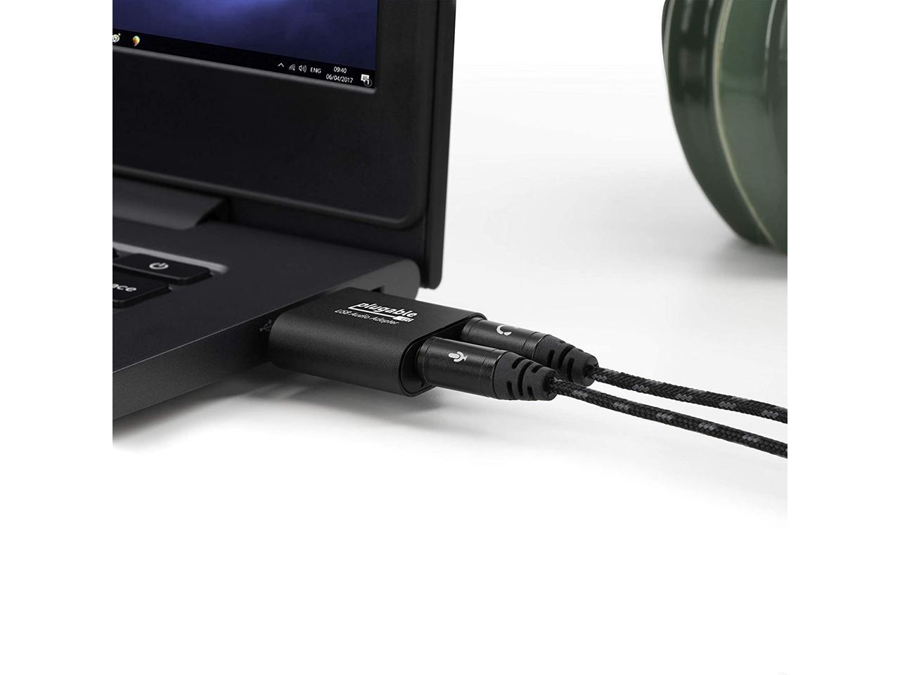 Plugable Usb Audio Adapter With 3 5mm Speaker Headphone And Microphone