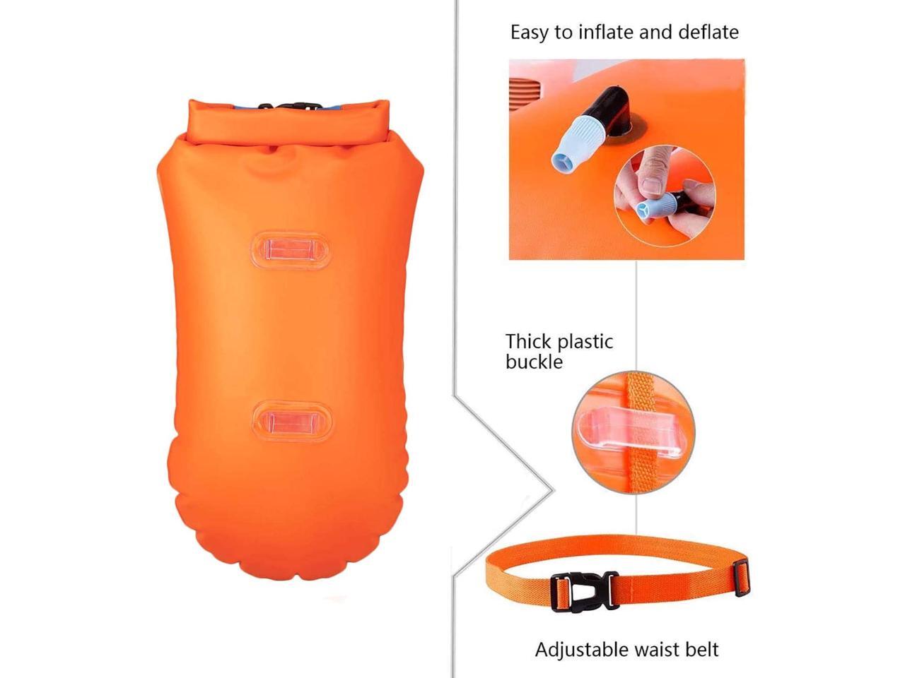 2 Pack Swim Buoy 20L Swim Safety Float and Drybag for Open Water Swimmers Triathletes Kayakers