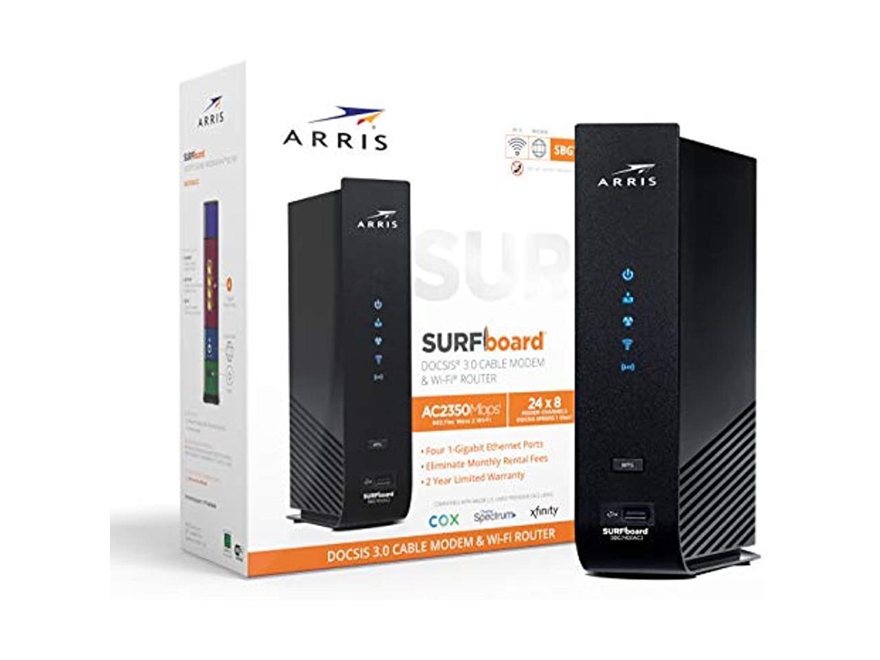 ARRIS SURFboard (24x8) DOCSIS 3.0 Cable Modem Plus AC2350 Dual Band Wi ...