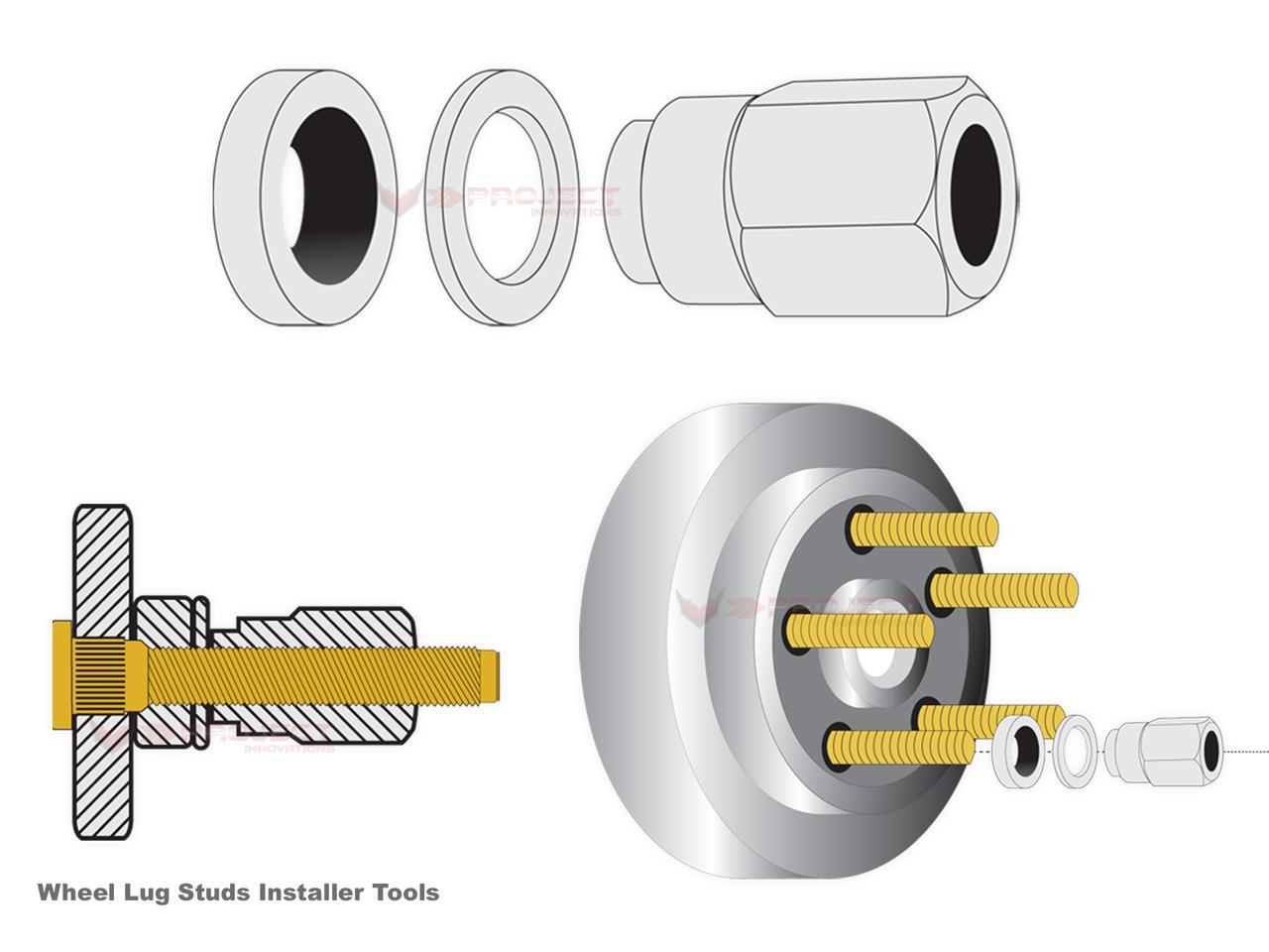 Wheel Studs Installer Tools Nut Kit Fits Pontiac Vibe Year 20032010