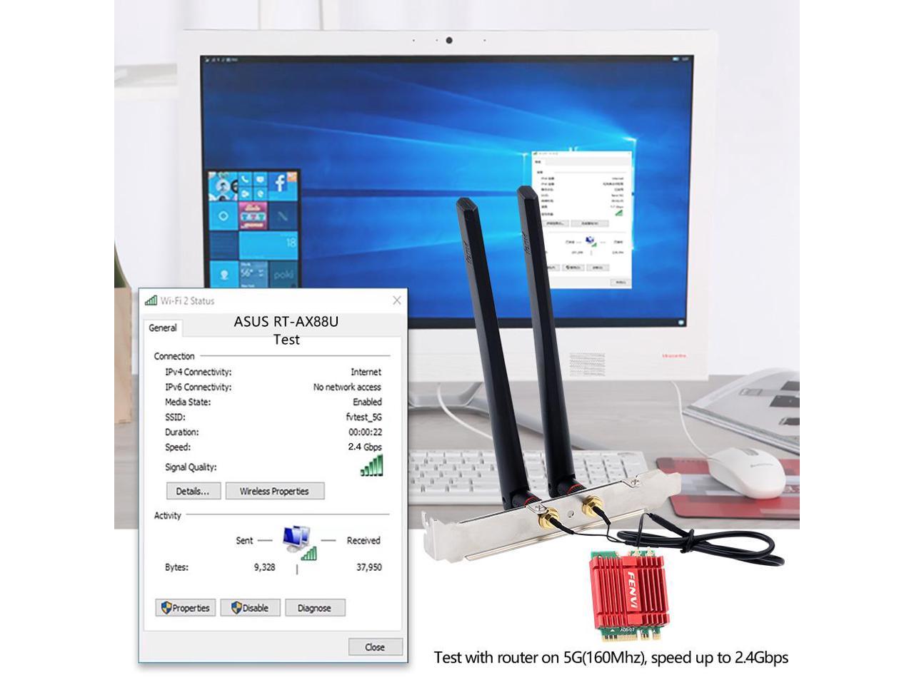 Fenvi Fv Axe Ng Wi Fi E Ax M Desktop Kit Mbps Wireless Adapter Bluetooth Tri