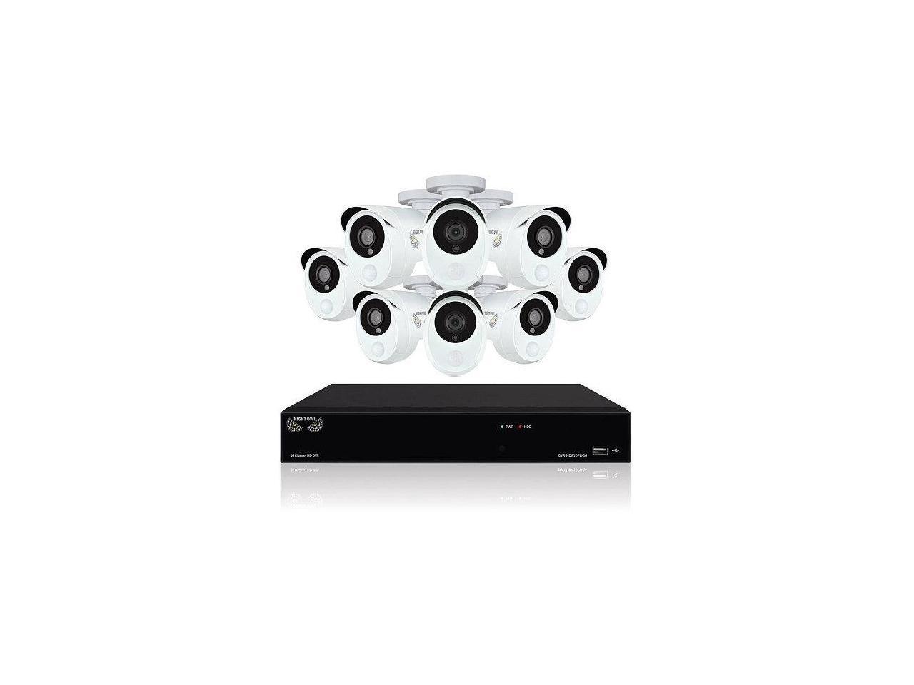 Night Owl 16 Channel 1080p HD Video Security DVR with 2TB HDD, and 8 x