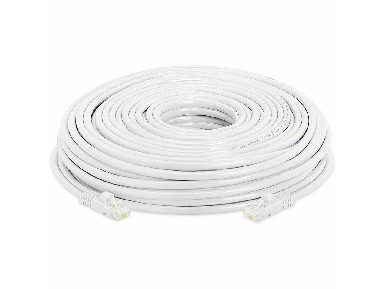 100 FT RJ45 Cat5 Ethernet LAN Network Cable for PC PS XBox Internet Router White 