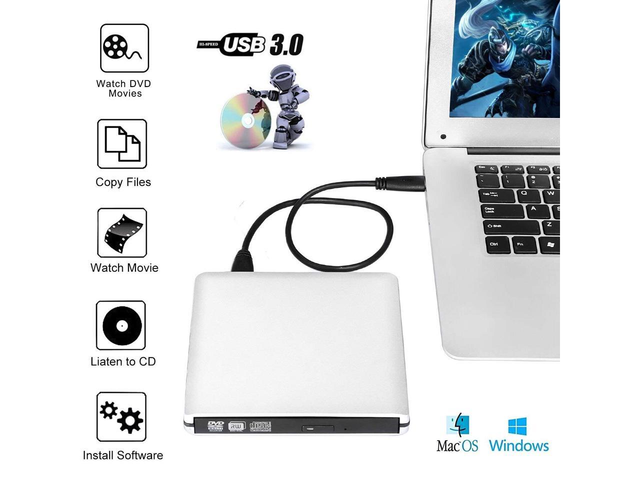 USBC Type C USB 3.0 External Aluminum DVD Burner DVD Writer DVD Player