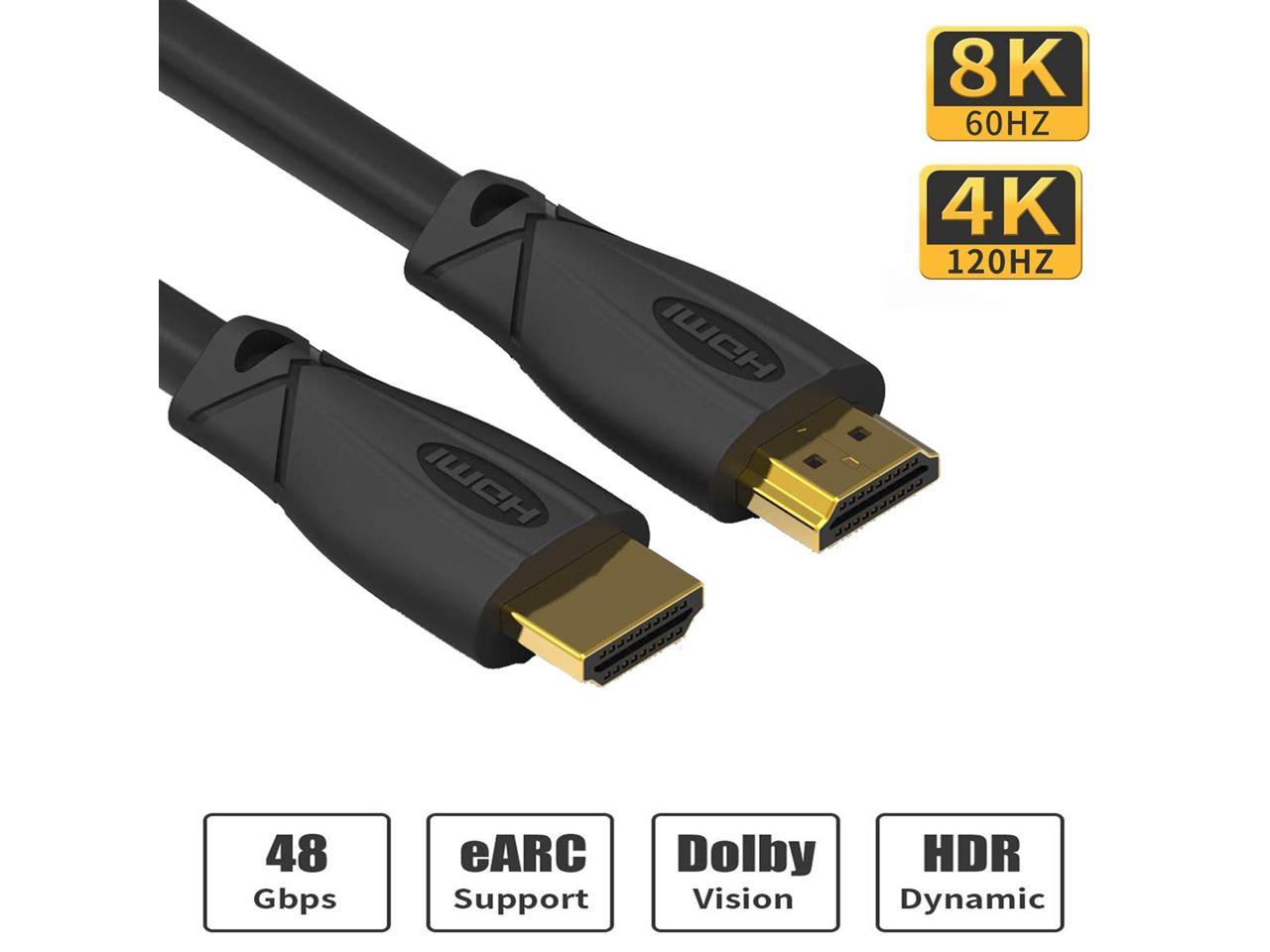 8k Hdmi Cable 48gbps 2.1,8K&60Hz 4K@120Hz 4320P UHD Compatible with LG