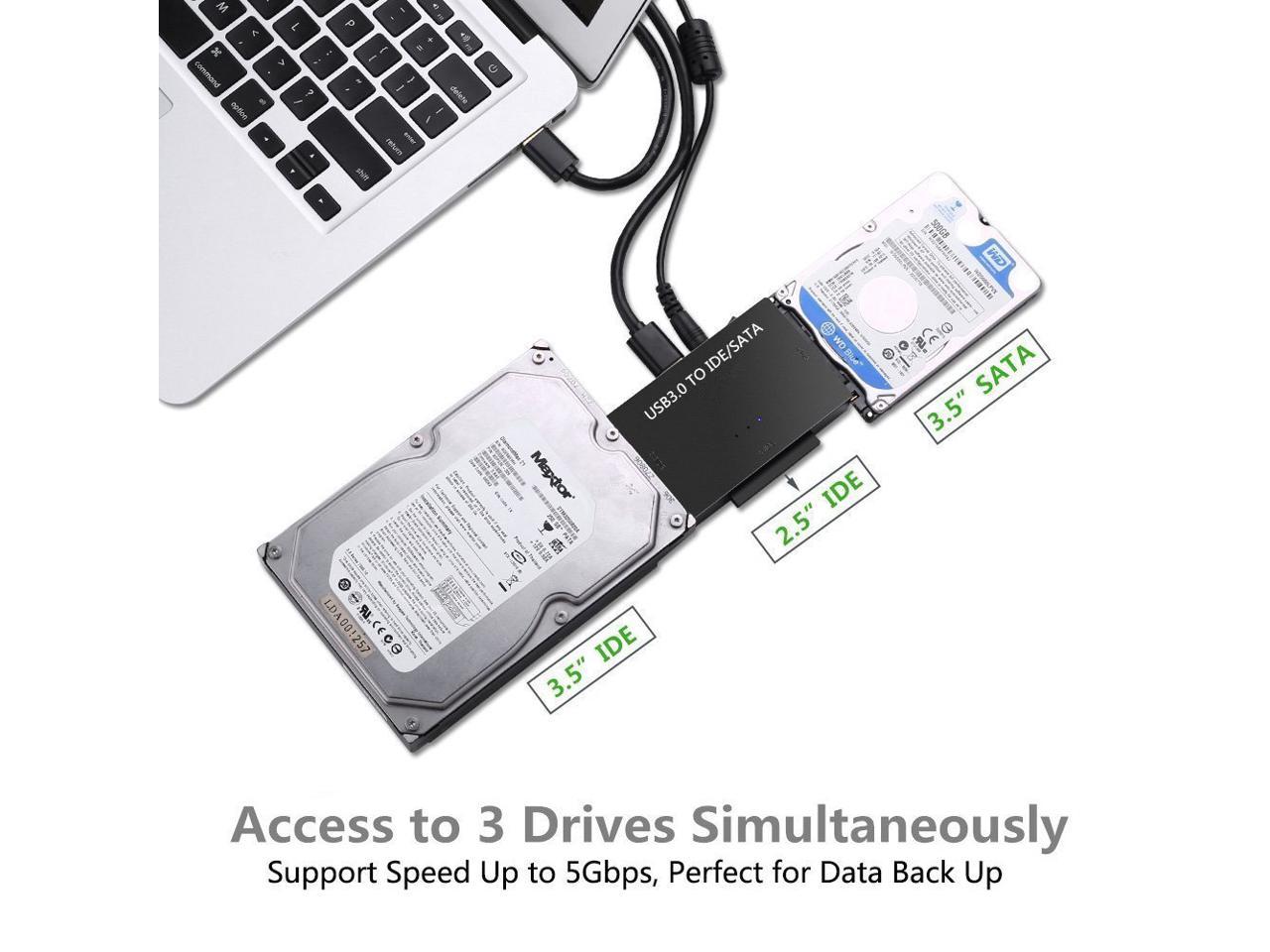 USB 3.0 to IDE and SATA Converter External Hard Drive Adapter Kit for ...