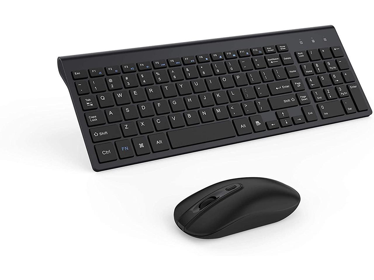 2.4G Wireless Keyboard and Mouse Combo, E168 2.4GHz Ultra Thin Full