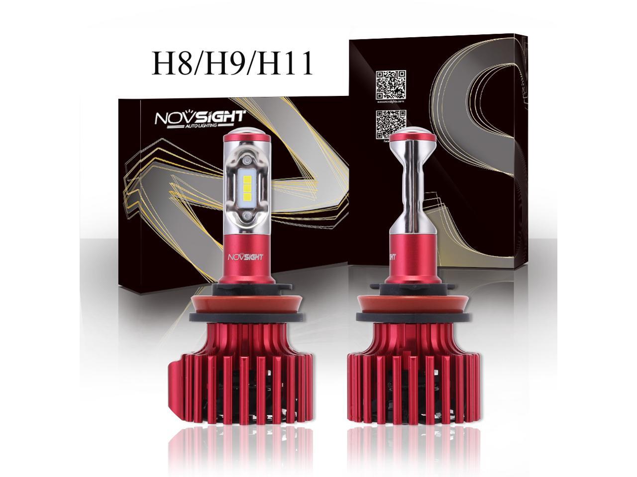 Fog Light 6000K Cool White Pack of 2 NOVSIGHT H11//H8//H9 Headlight Bulbs,12000 Lumens 60W Super Bright LED Headlights Conversion Kits